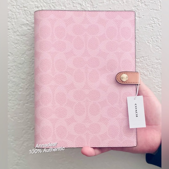 Coach Other - COACH Powder Pink Notebook in Signature Canvas NWT